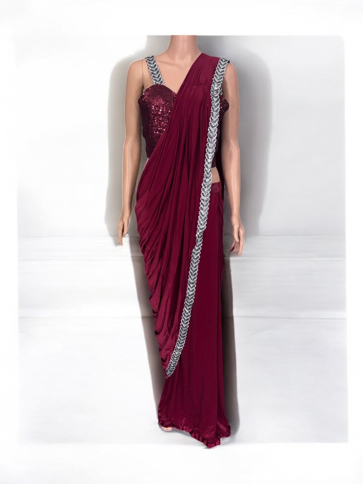 Traditional Ready to Wear Saree with Ready Blouse– Ethnic Wear for Women-J2 - Saree Ghor Charlotte