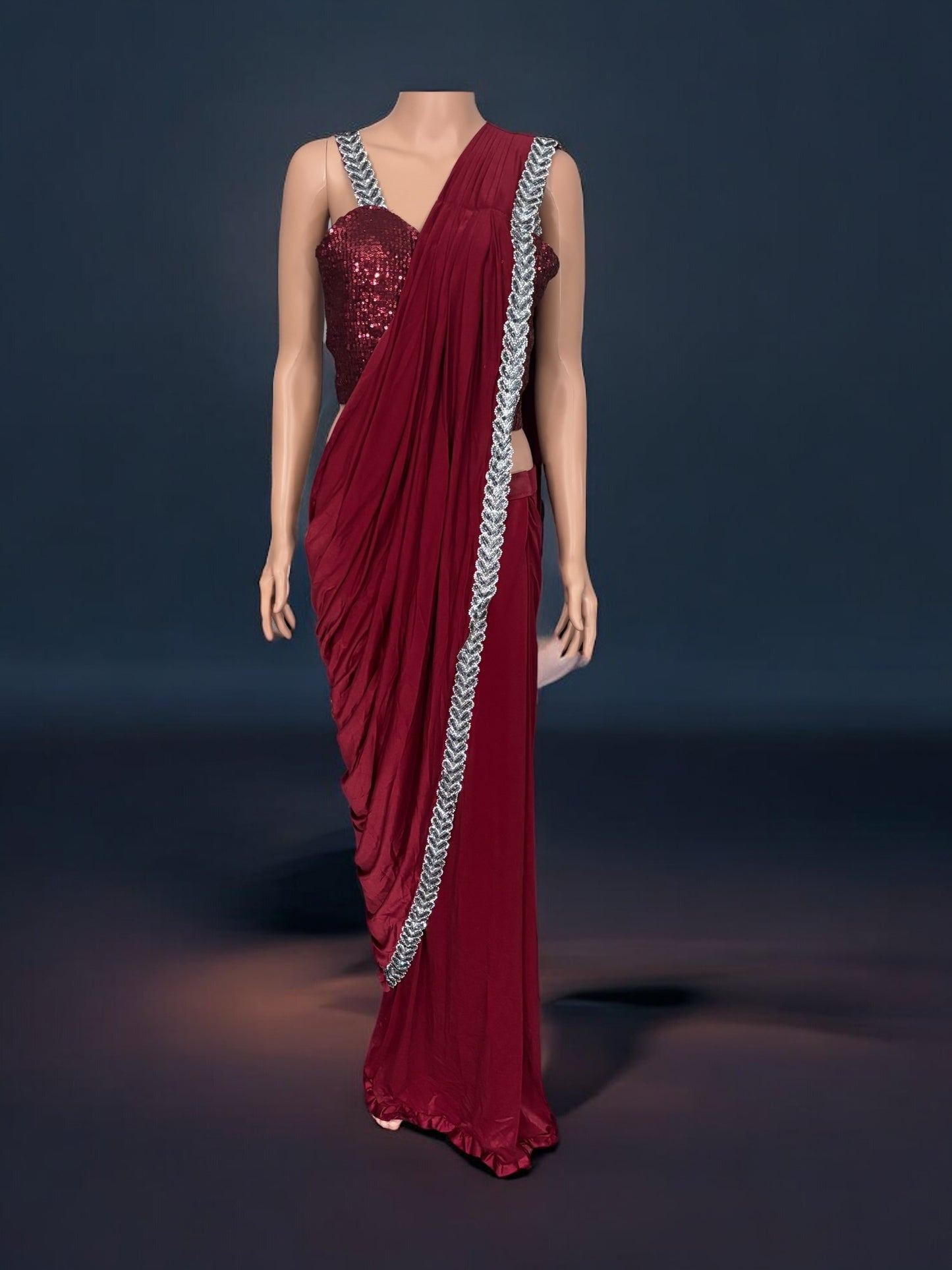Traditional Ready to Wear Saree with Ready Blouse– Ethnic Wear for Women-J2 - Saree Ghor Charlotte