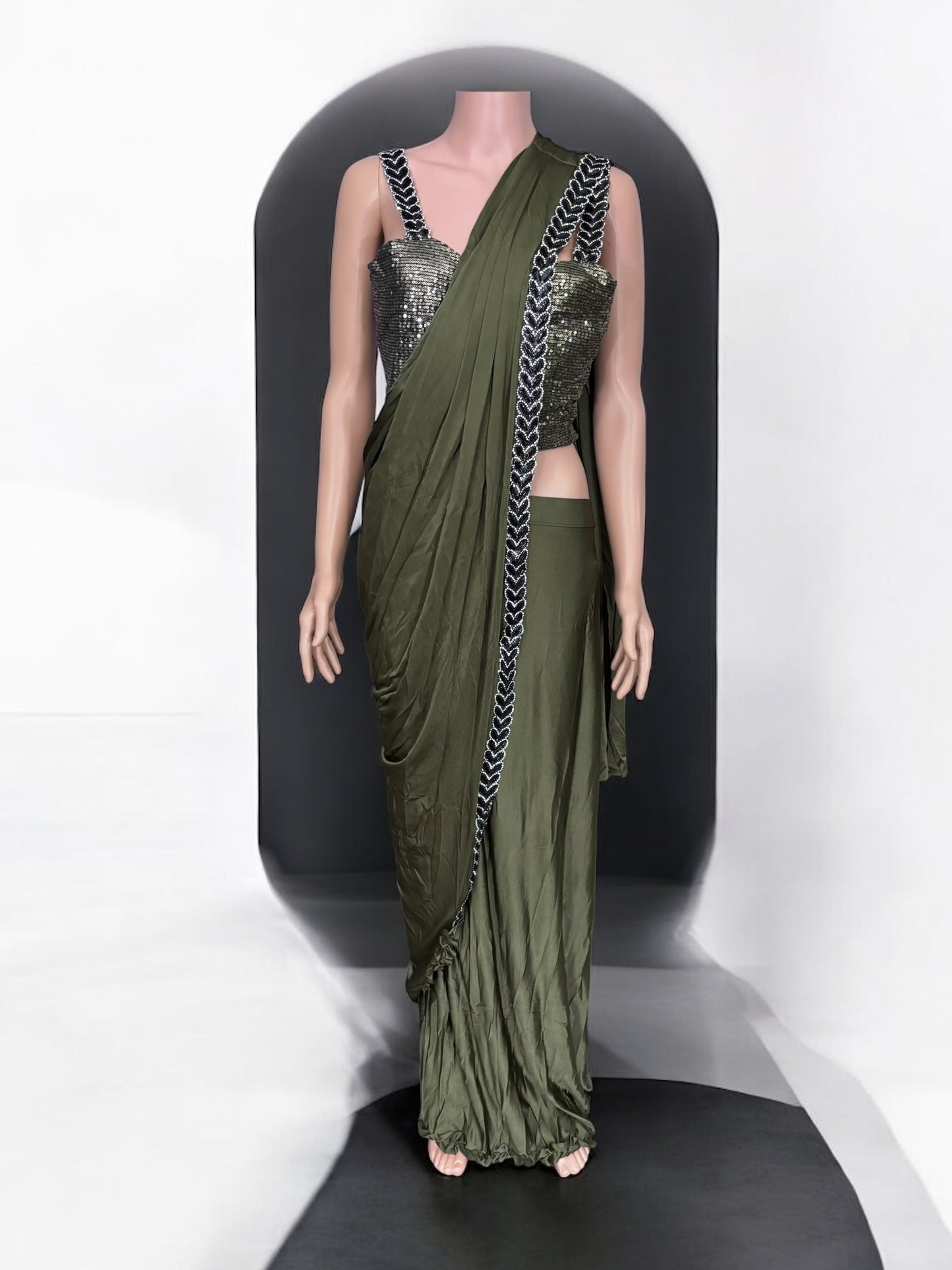 Traditional Ready to Wear Saree with Ready Blouse– Ethnic Wear for Women-J4 - Saree Ghor Charlotte