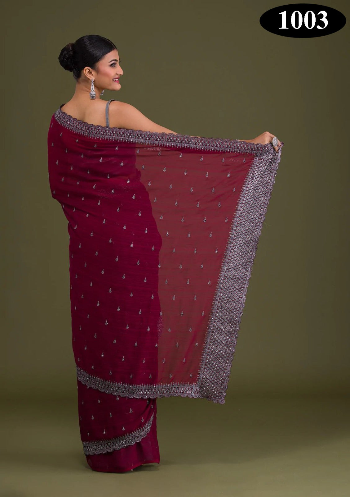 Vichitra Silk Saree- Ethnic Wear for Women- 1003 - Saree Ghor Charlotte