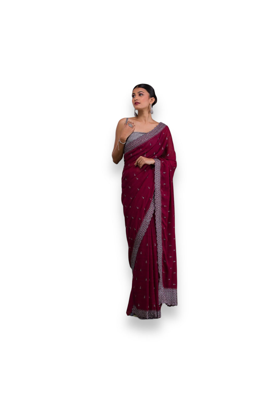 Vichitra Silk Saree- Ethnic Wear for Women- 1003 - Saree Ghor Charlotte