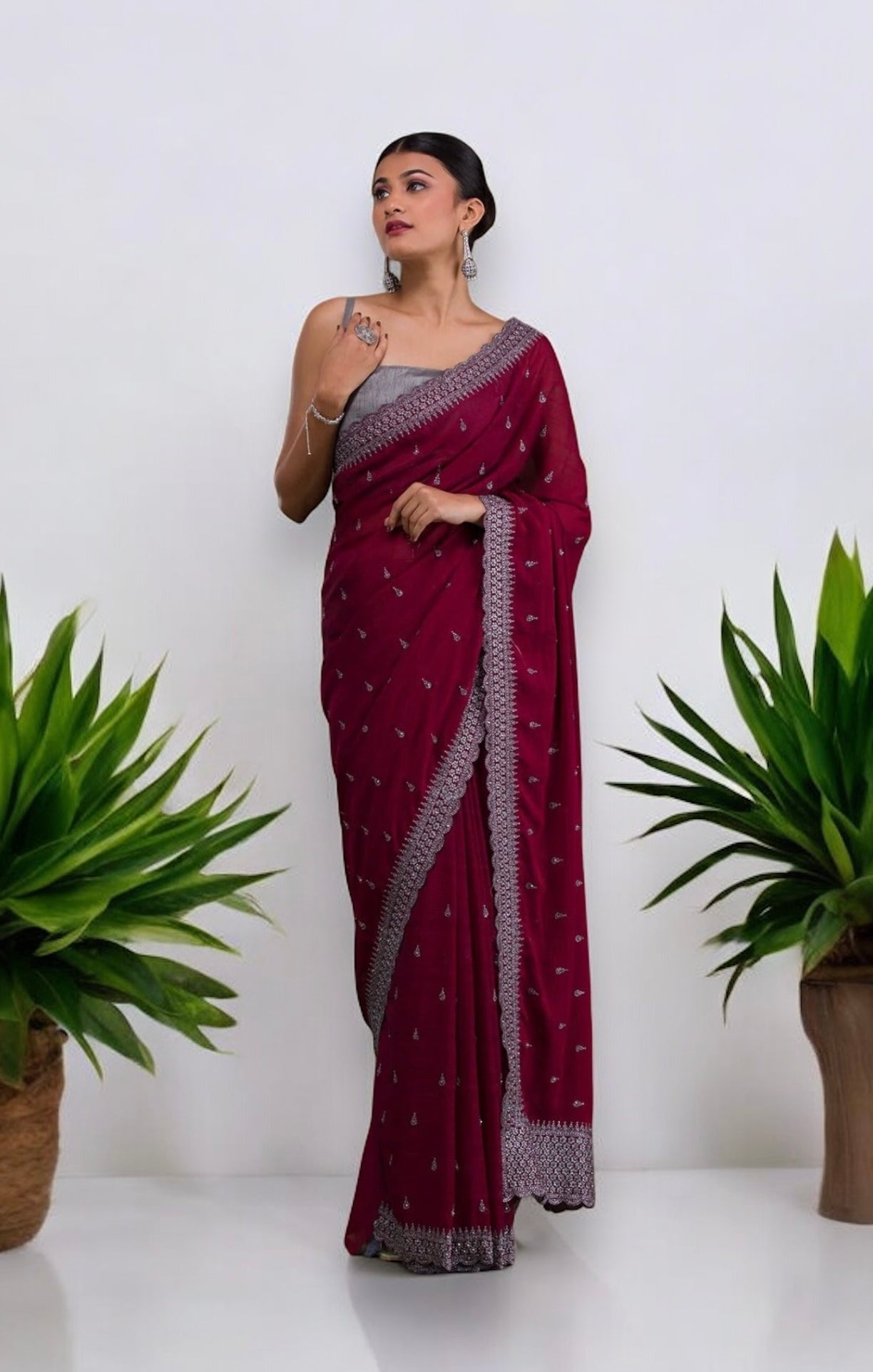 Vichitra Silk Saree- Ethnic Wear for Women- 1003 - Saree Ghor Charlotte