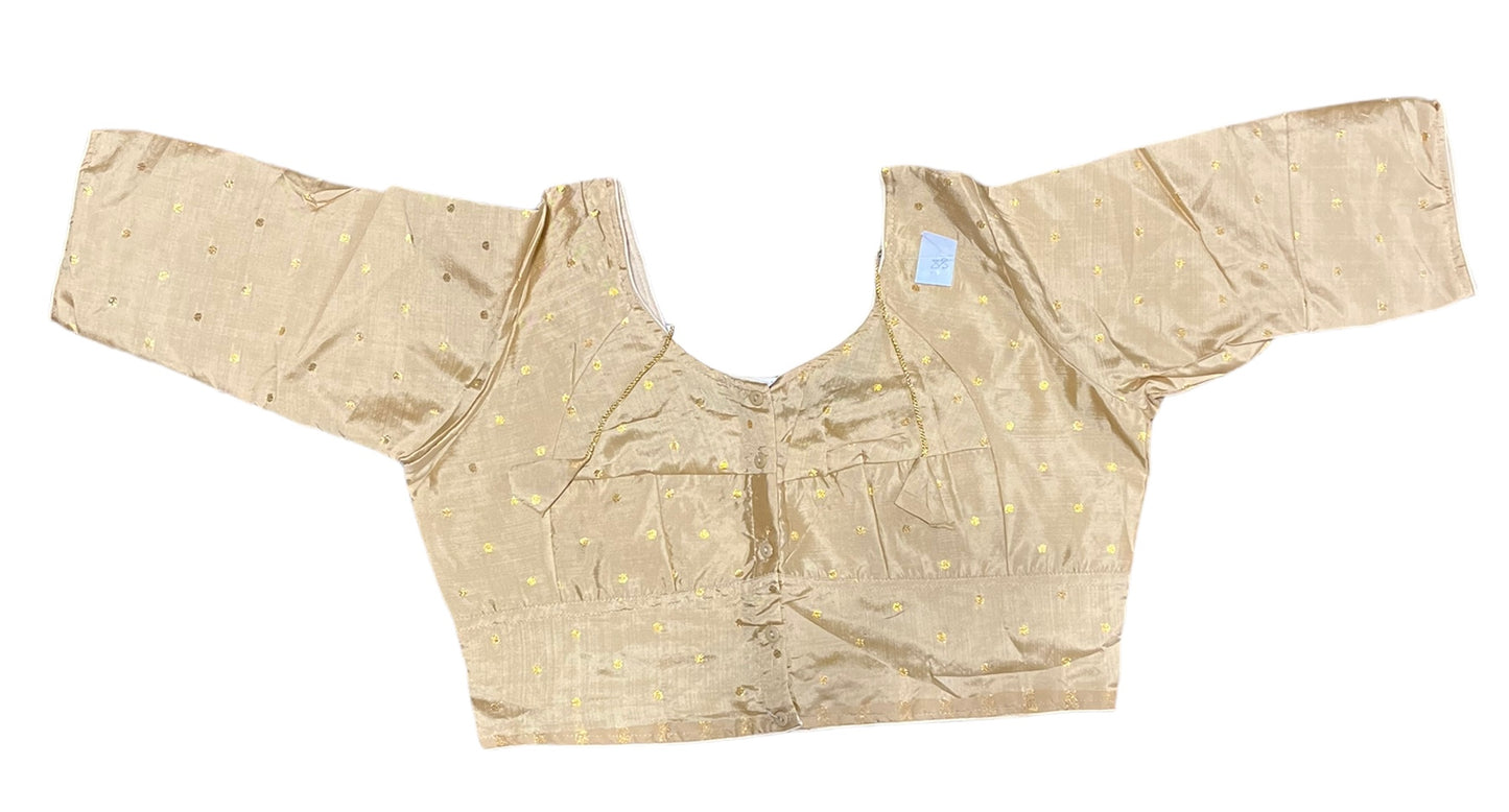 Golden Traditional Ready Made Blouse for Saree, Cultural Wear for Women, 067 - Saree Ghor Charlotte