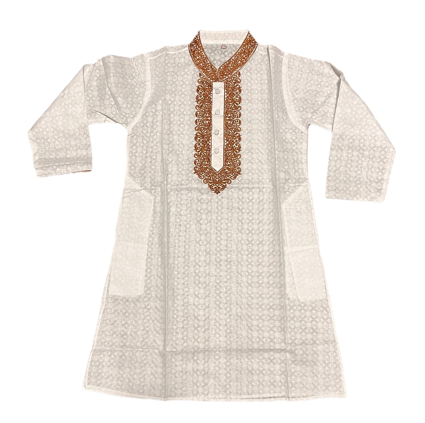 Traditional White Classic Comfort: Boys Cotton Kurta - 09 - Saree Ghor Charlotte