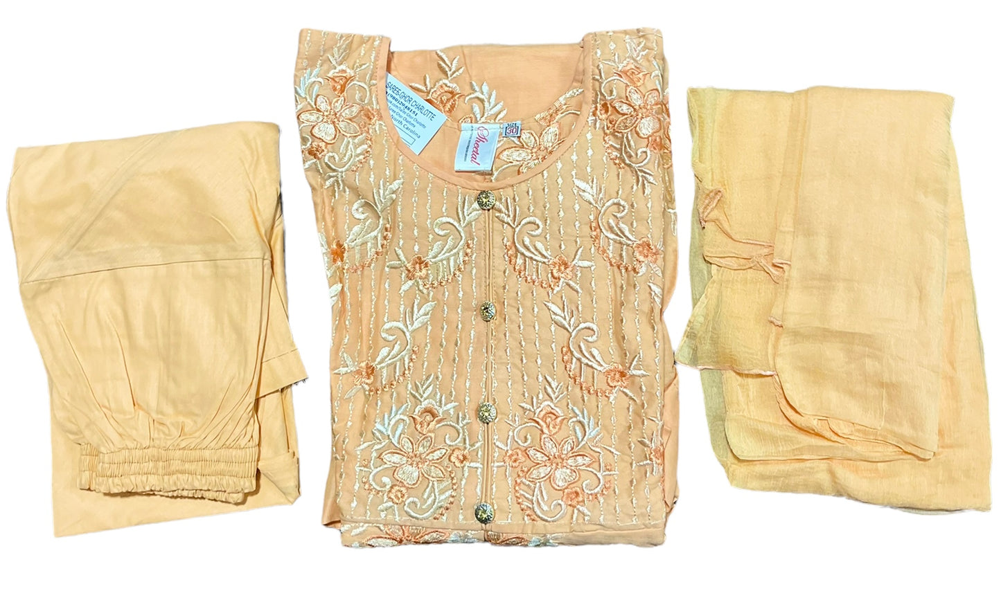 Traditional Cotton Salwar kameez Suit for Girls - Ethnic Wear for Kids - 03 - Saree Ghor Charlotte