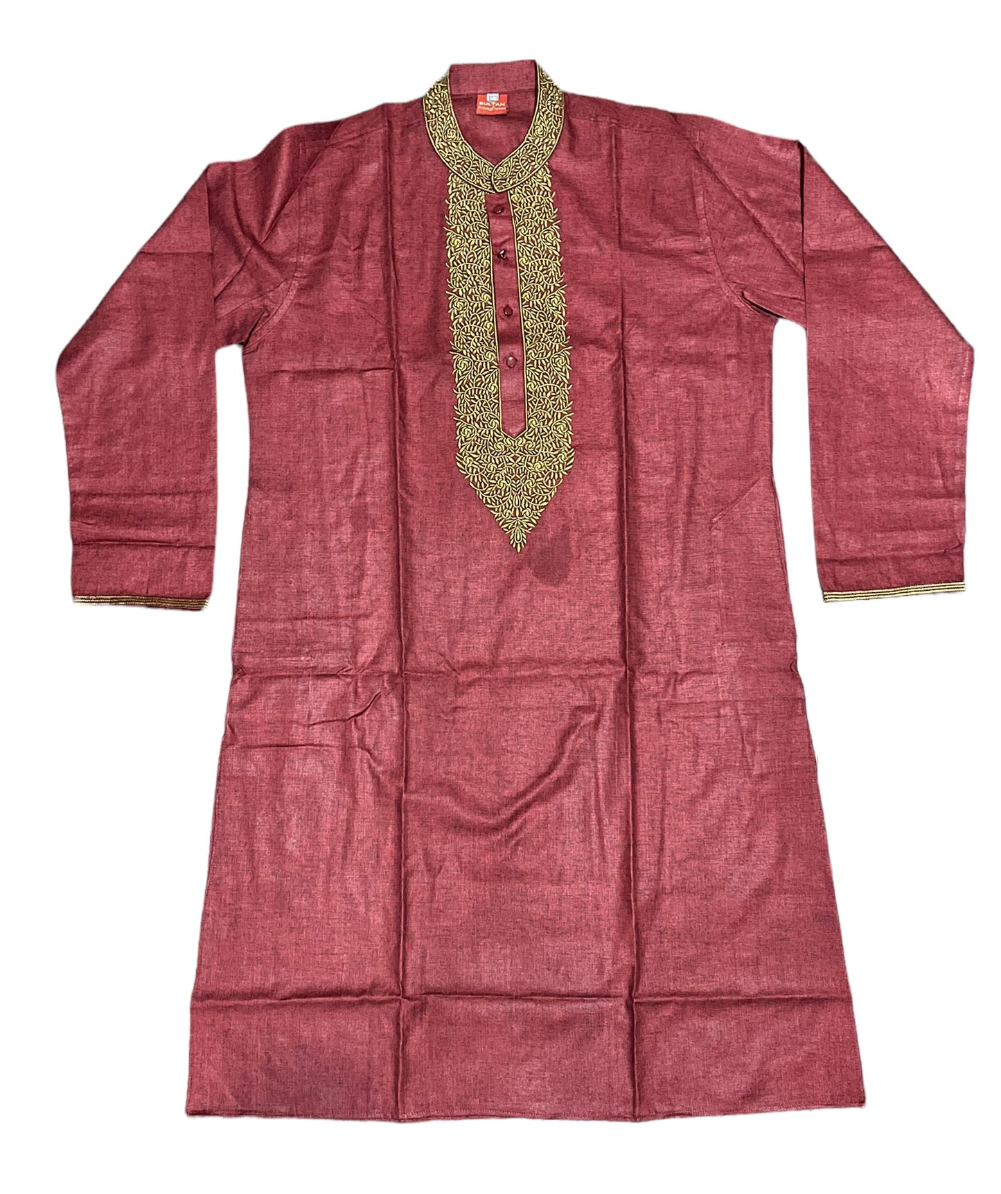 Maroon- Traditional Men's Soft Cotton High Quality Kurta - Saree Ghor Charlotte