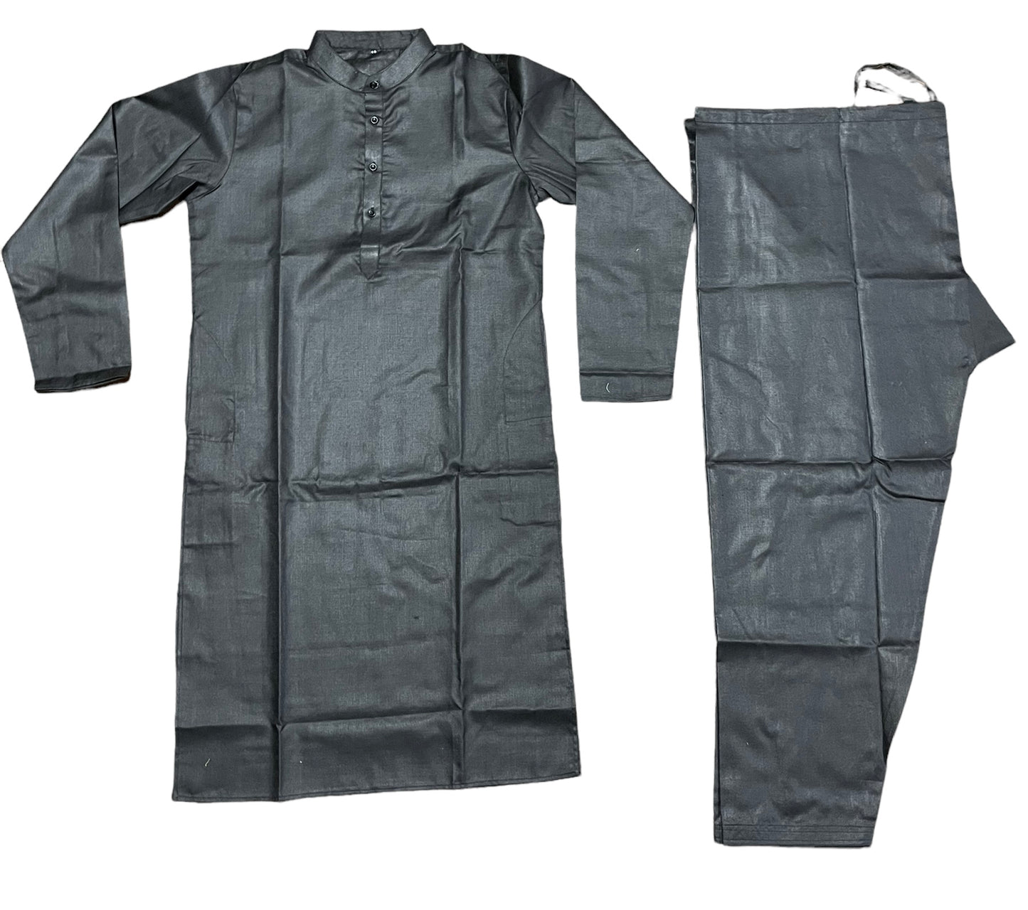 Classic Black - Men's Traditional Kurta Cotton 04 - Saree Ghor Charlotte