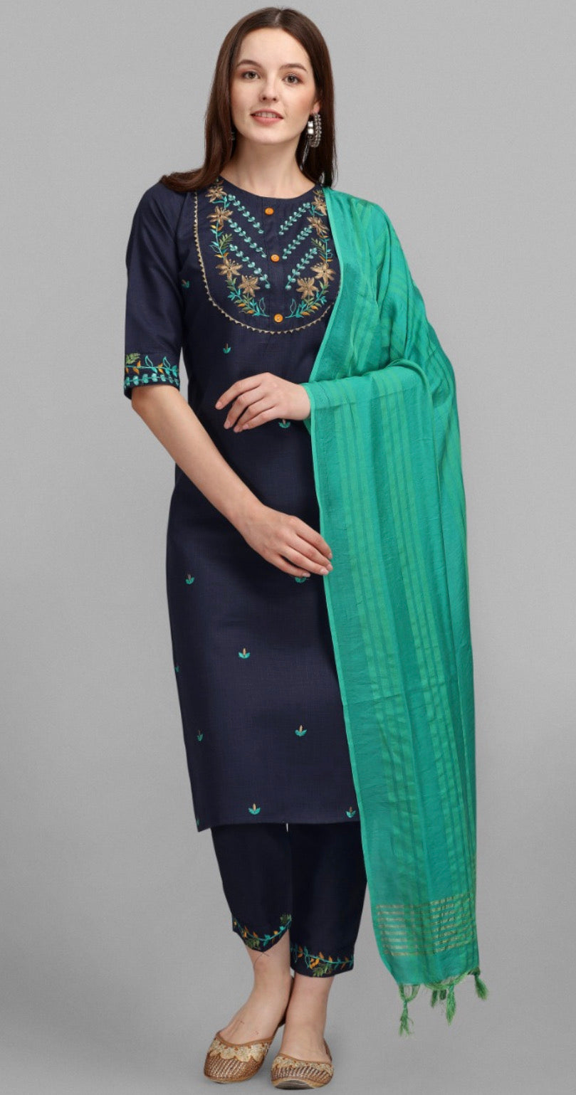 Traditional Designer Ethnic Wear Cotton Printed Salwar Kameez Suit -Ethnic Wear for Women- 03 - Saree Ghor Charlotte