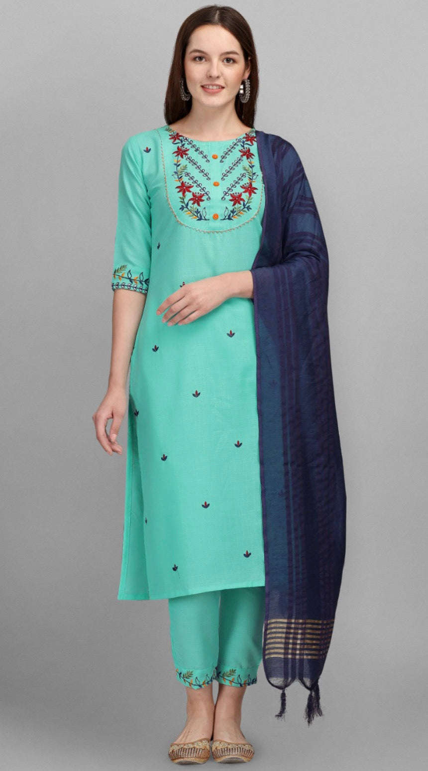 Traditional Designer Ethnic Wear Cotton Printed Salwar Kameez Suit -Ethnic Wear for Women- 05 - Saree Ghor Charlotte