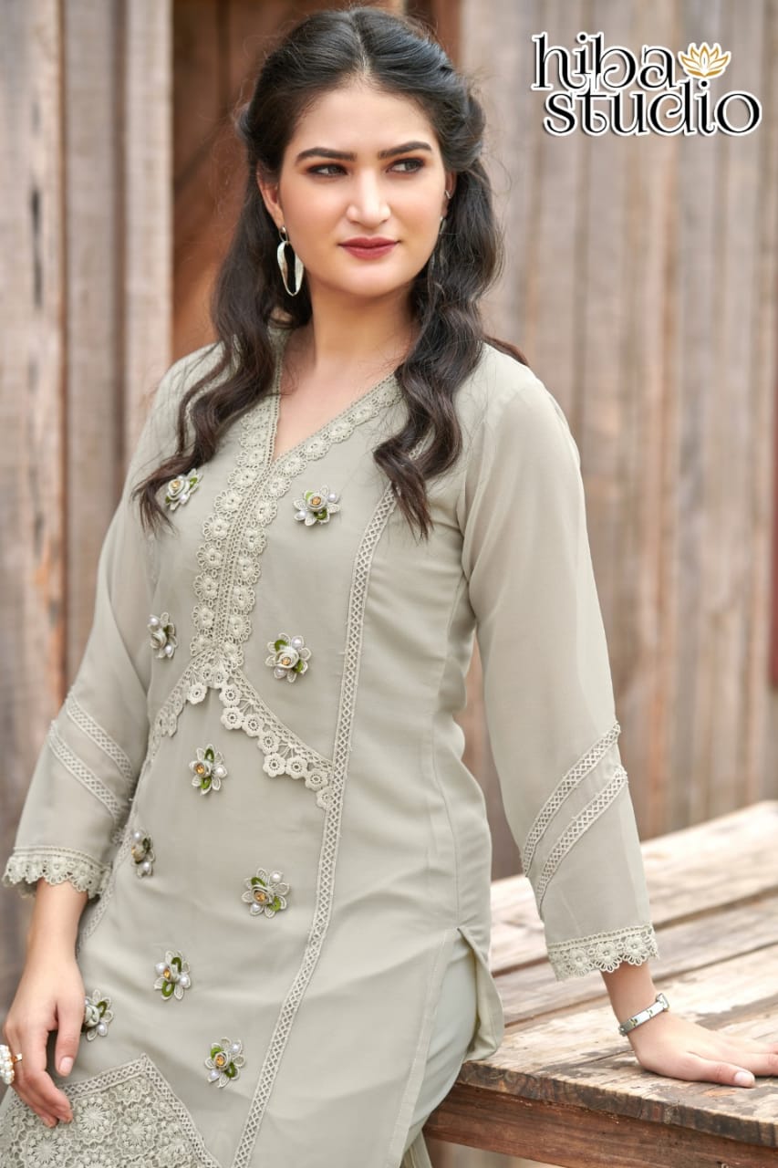 Traditional Party Wear Kurti Set with Pant- Ethnic Wear for Women - Saree Ghor Charlotte