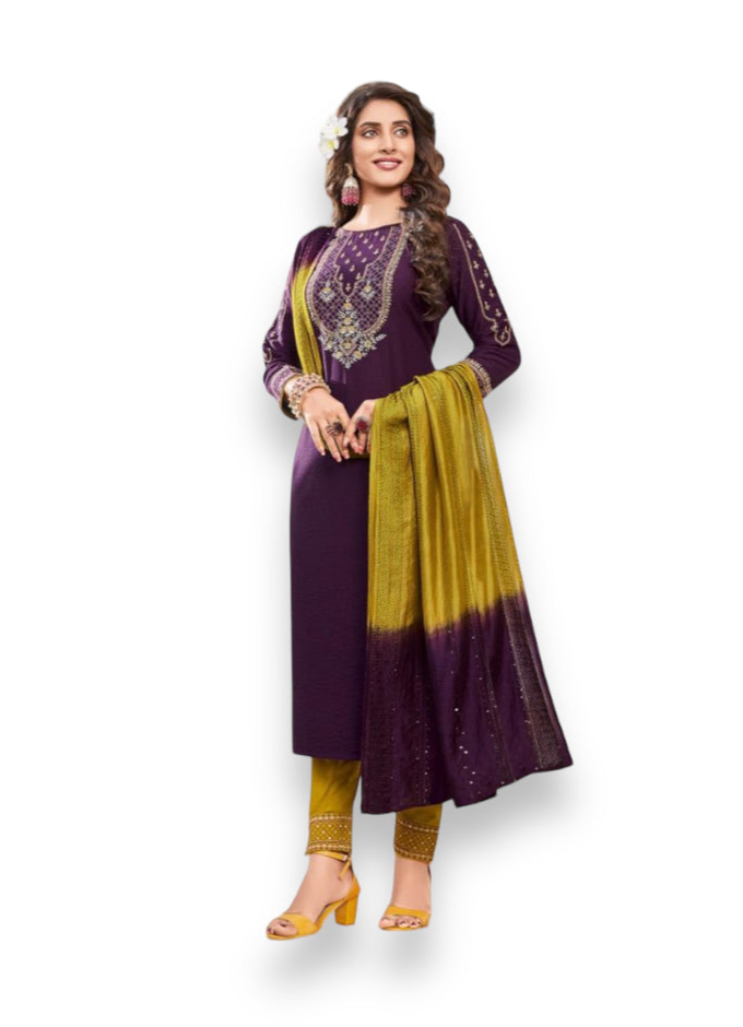 Enchanting Beauty: Ladies Flavour Copper Stone VOL 5 Naylon Viscose Salwar Kameez