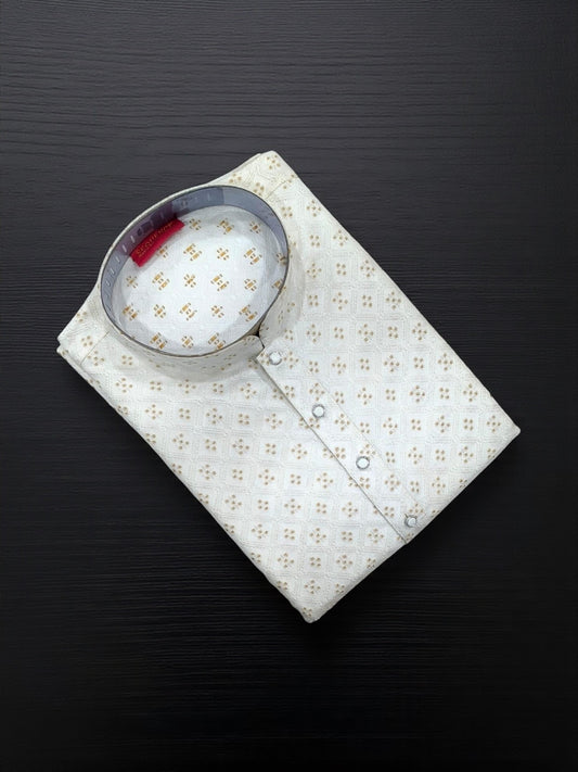 White Traditional Men's Kurta Pajama Set– Cultural Wear for Men, Nov