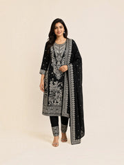 Black Traditional Designer Salwar Kameez Suit, Cultural Wear for Women, 212