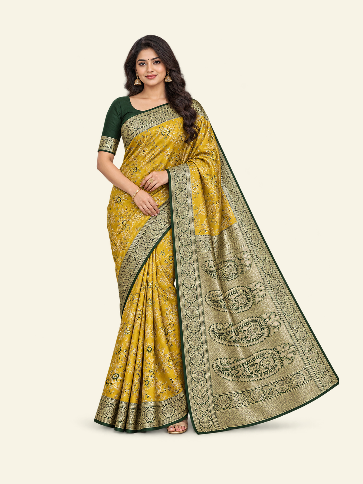 Lichi silk saree with unstitched blouse by Saree Ghor Charlotte, featuring elegant traditional design for women's cultural wear.