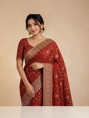 Elegant Georgette traditional saree by Saree Ghor Charlotte, showcasing vibrant colors and intricate designs for cultural wear.