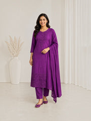 Traditional Embroidery work Cotton Long Sleeve Salwar Kameez Suit, Cultural Wear for Women 07