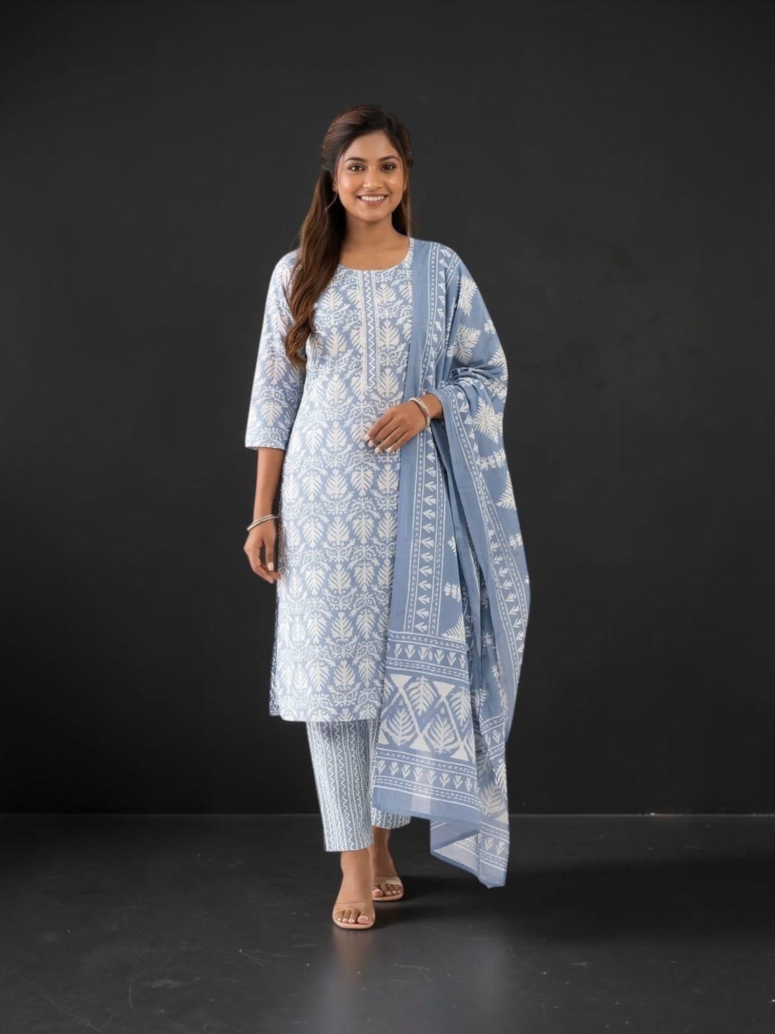 Traditional Digital Print Salwar Kameez, Cultural Wear for Women, Aug02
