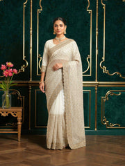 Soft Georgette Party Wear Saree with Unstitched Blouse, Cultural Wear for Women