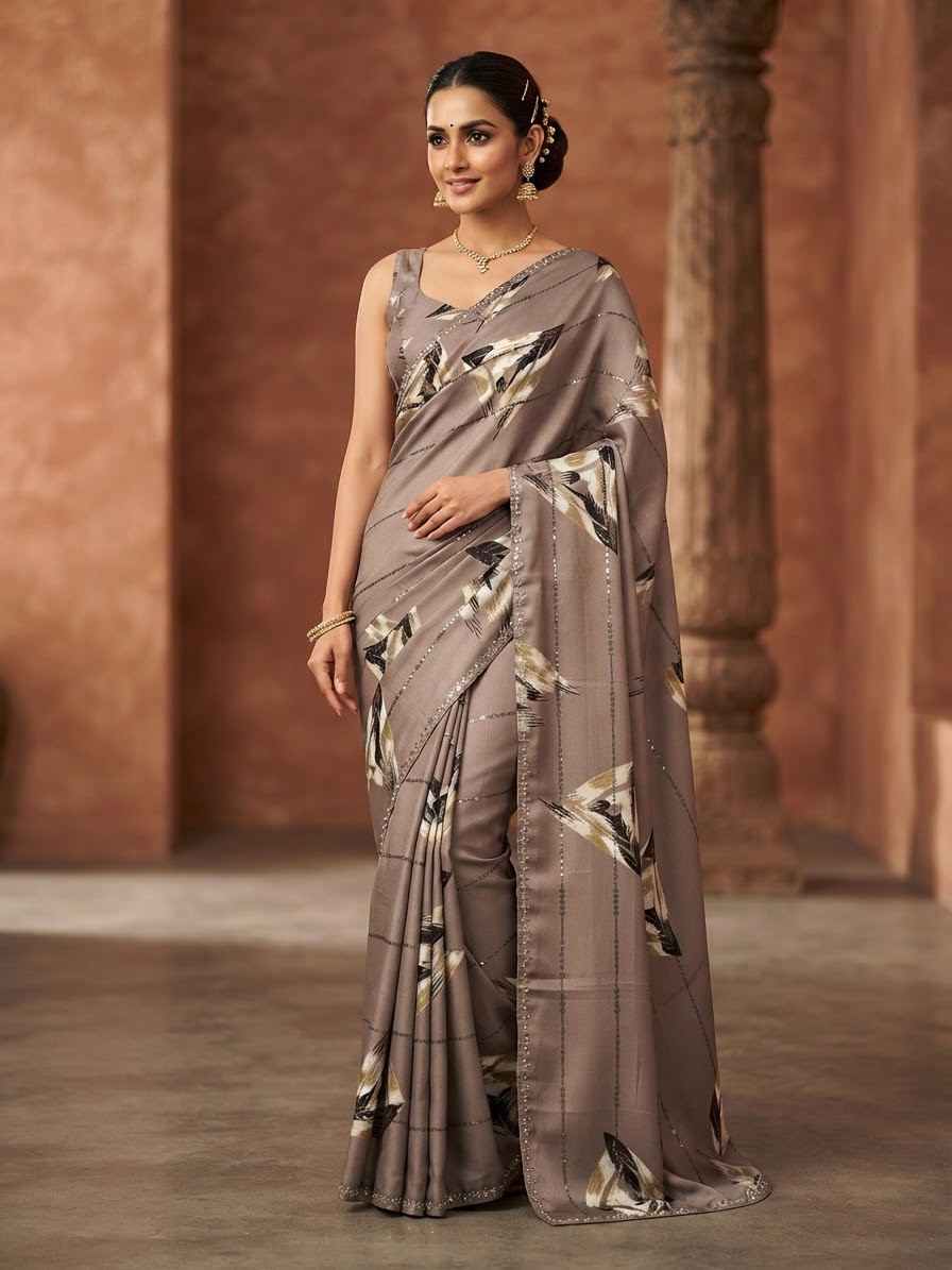 Traditional Saree by Saree Ghor Charlotte featuring vibrant fabric and intricate designs, perfect for cultural and festive wear.