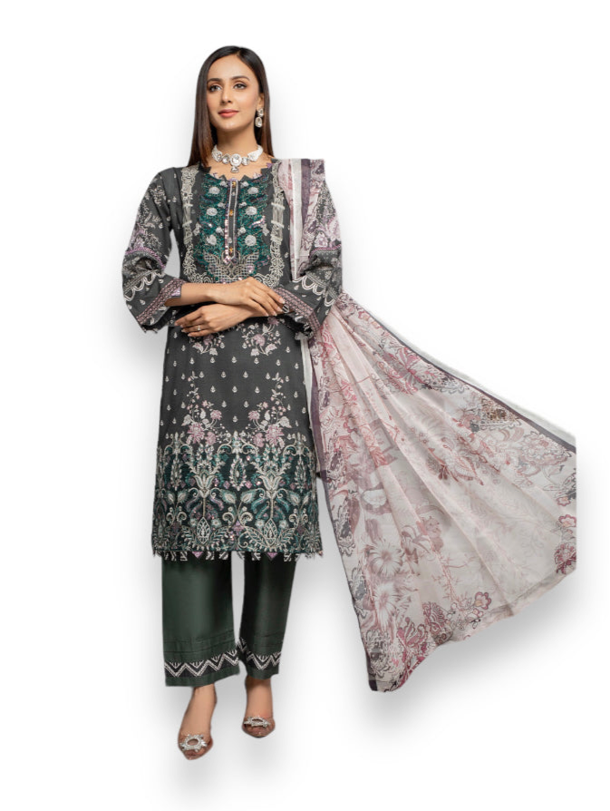 Luxurious Embroidered Haya Designer Pakistani Dress - D1