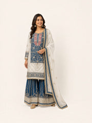 Rangoli Russian Plazo Dress, Cultural Wear for Women