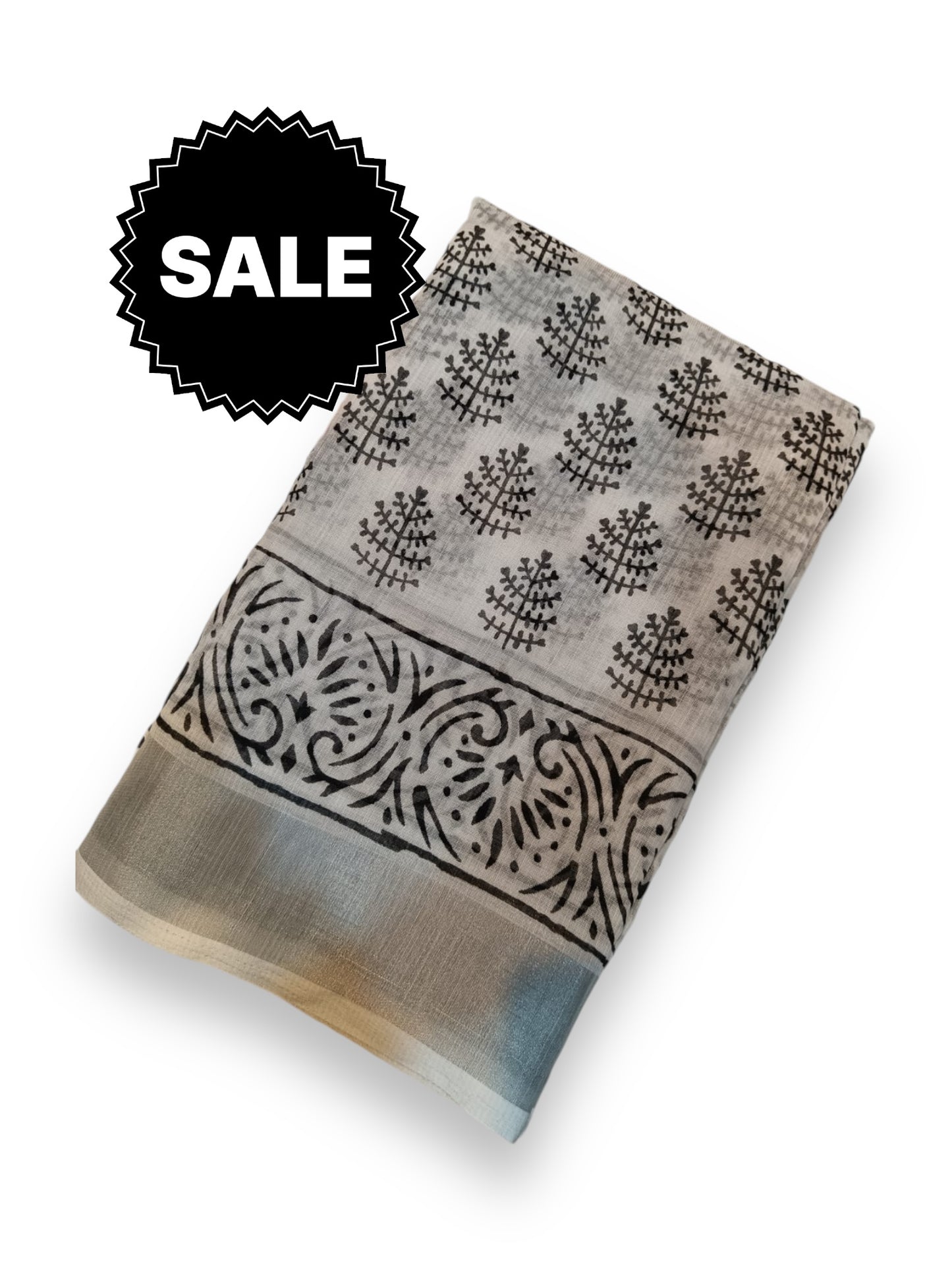 Traditional Soft Linen Print Saree For Ethnic Look - 13