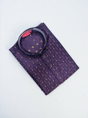 Traditional men's onion-colored kurta pajama set from Saree Ghor Charlotte, featuring a classic style for cultural wear.