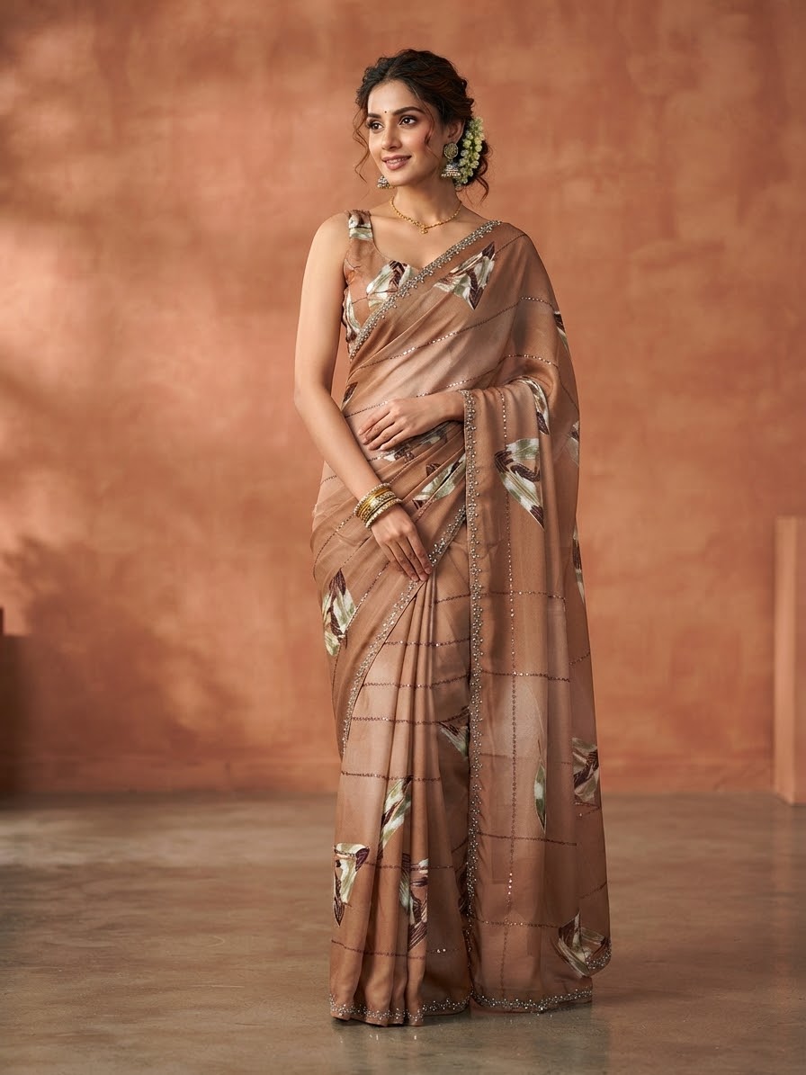 Traditional Saree from Saree Ghor Charlotte featuring vibrant fabric and intricate patterns, perfect for cultural wear for women.