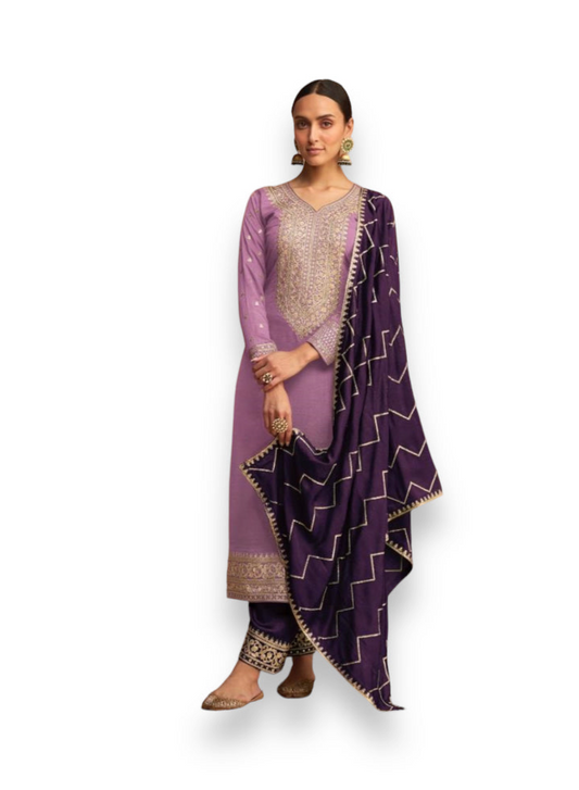 Elegant Essence: Designer Silk Salwar Suit for a Timeless Look - 9619