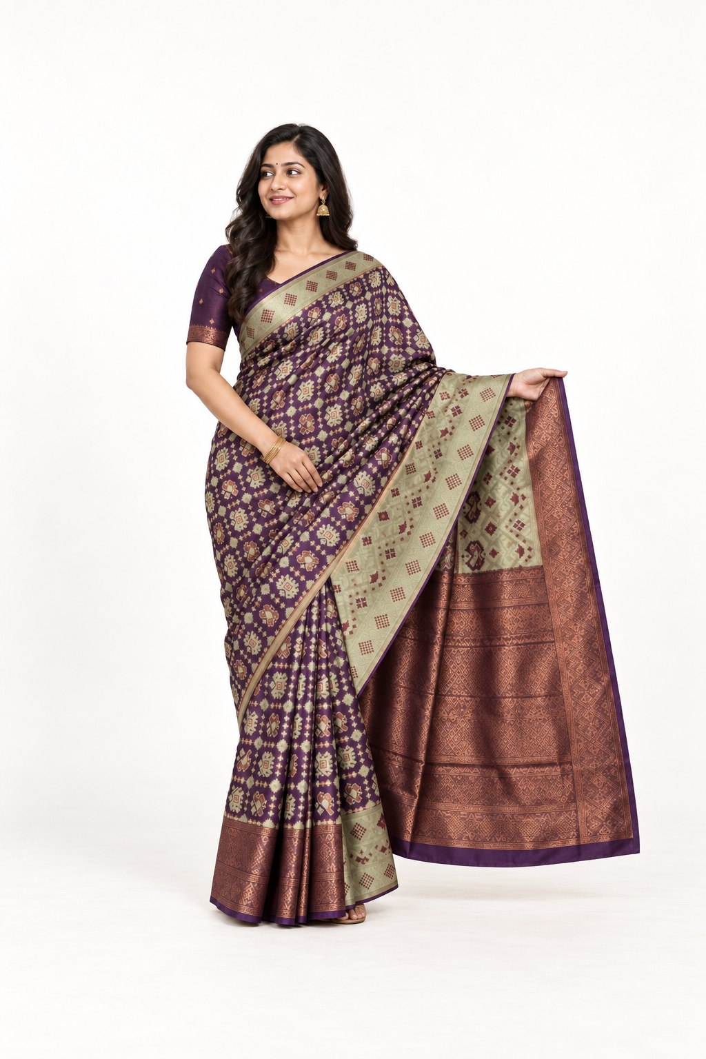 Silk Saree with Unstitched Blouse, Cultural Wear for Women