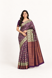 Silk Saree with Unstitched Blouse, Cultural Wear for Women