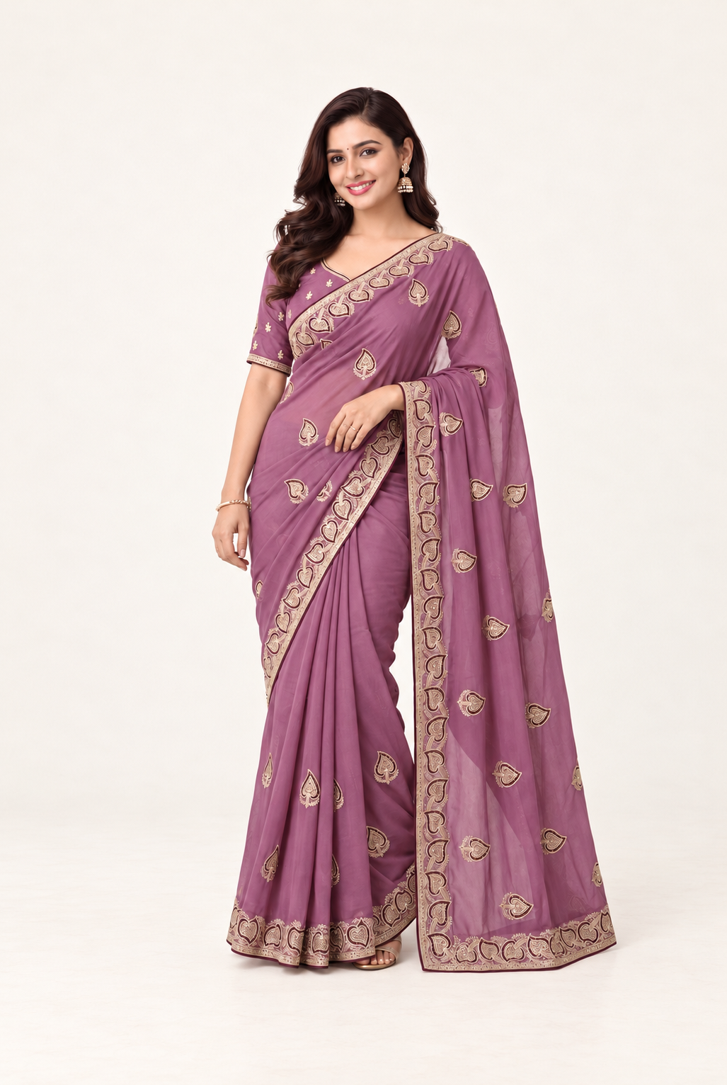Saree with Unstitched Blouse, Cultural Wear for Women