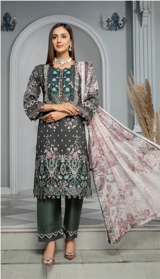 Luxurious Embroidered Haya Designer Pakistani Dress - D1