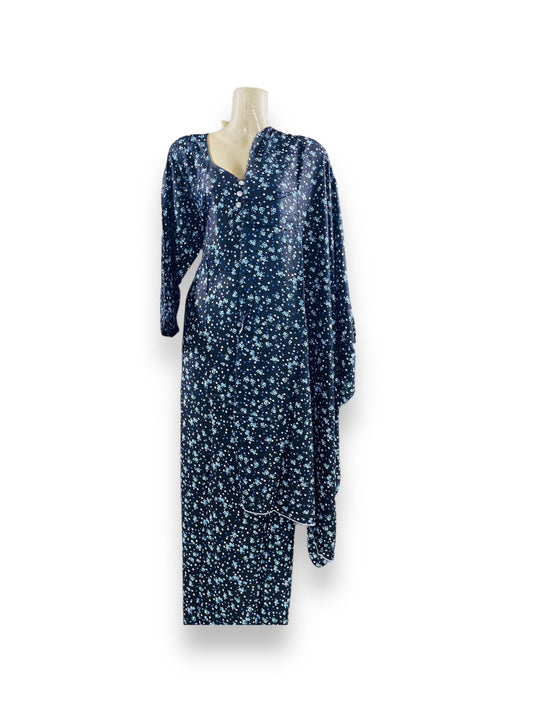 Linen Maxi Dress Set with Matching Dupatta - 118