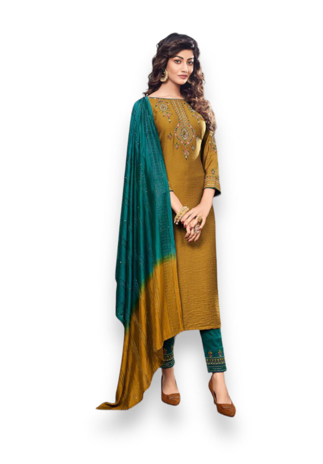 Enchanting Beauty: Ladies Flavour Copper Stone VOL 5 Naylon Viscose Salwar Kameez