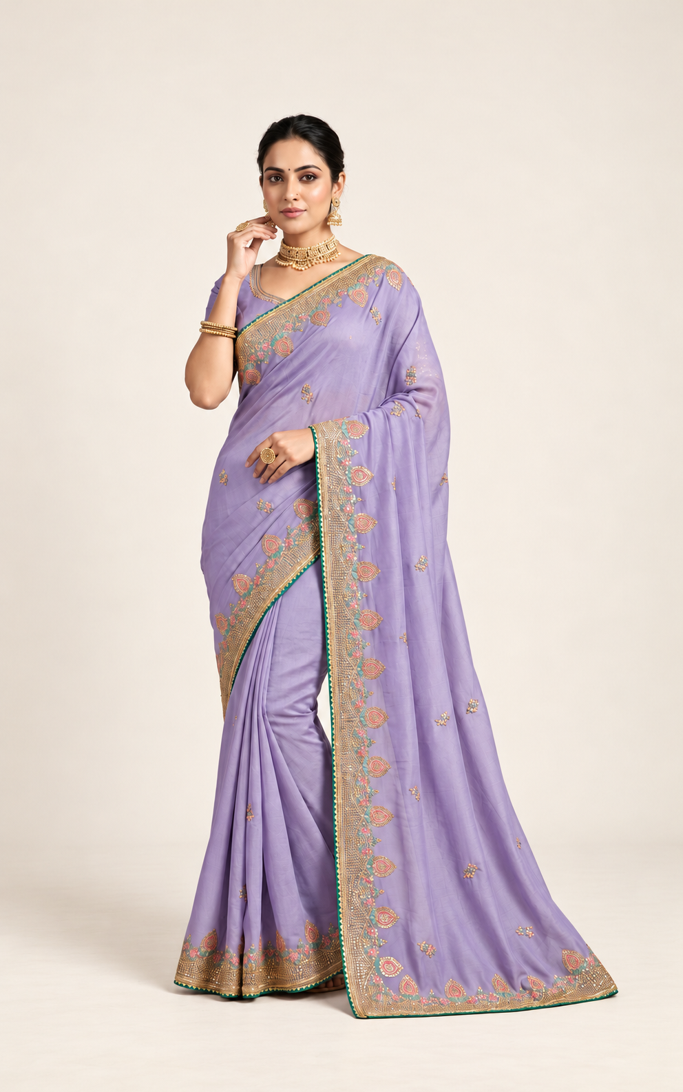 Saree with Unstitched Blouse, Cultural Wear for Women