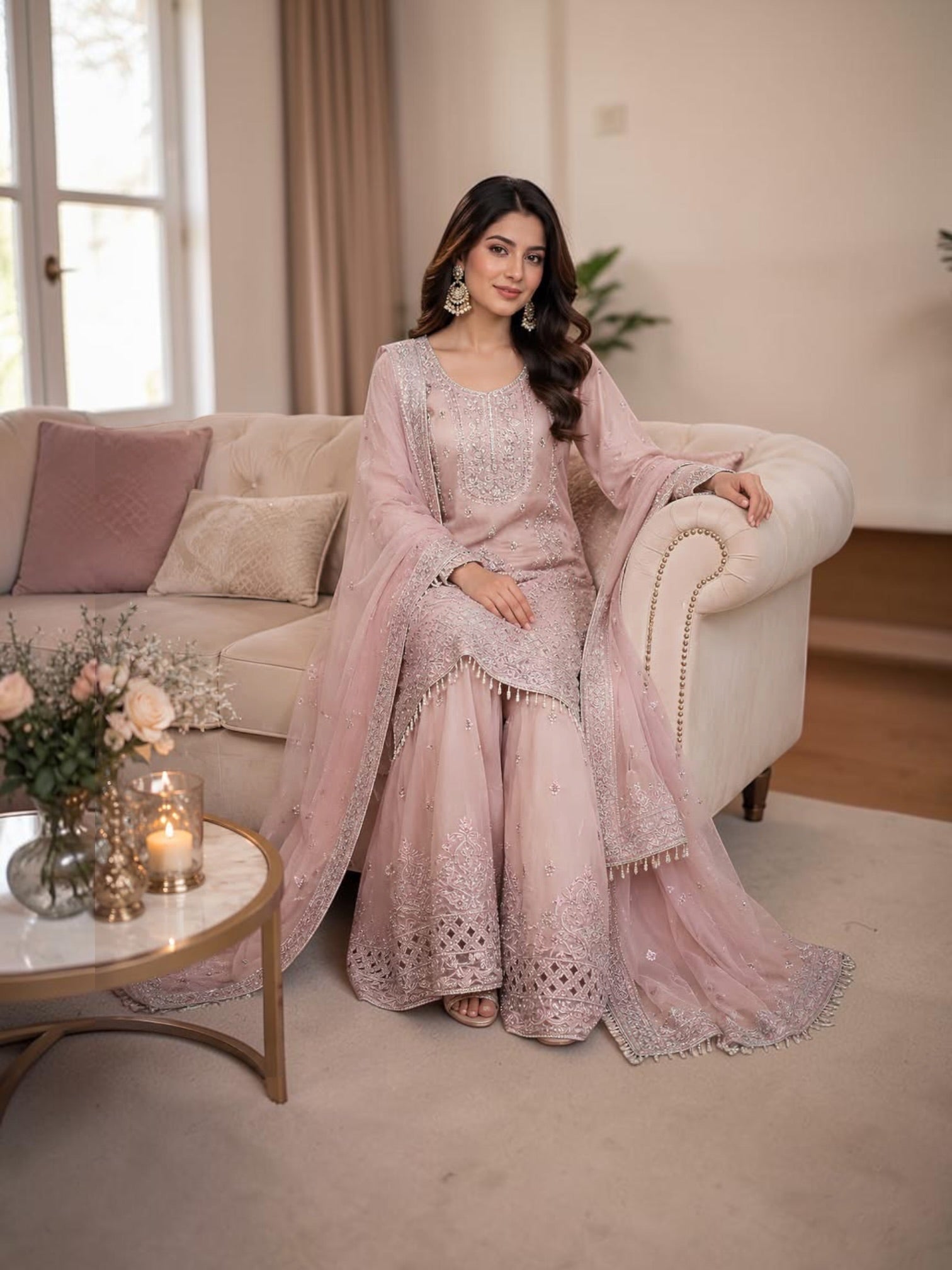 Shimar Russian Plazo Dress, Cultural Wear for Women
