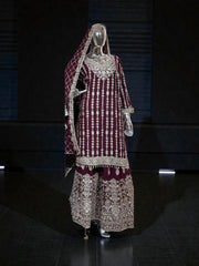Star Georgette Russian Plazo Dress, Cultural Wear for Women