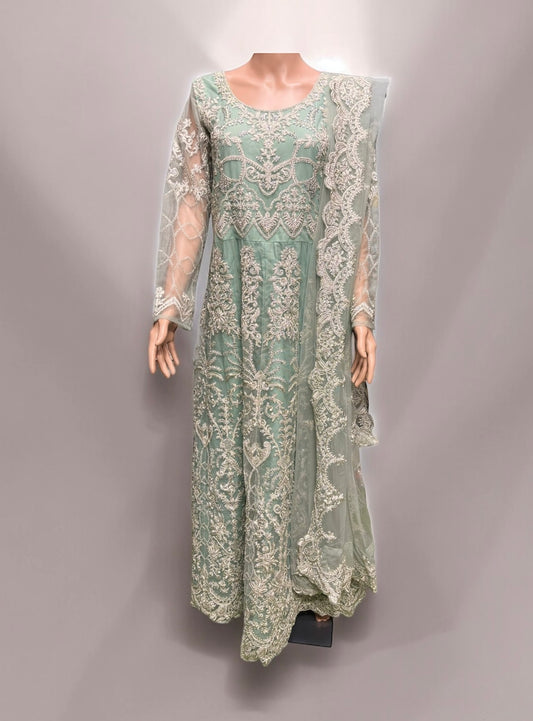 Sea Green Color Bridal Anarkali Gown