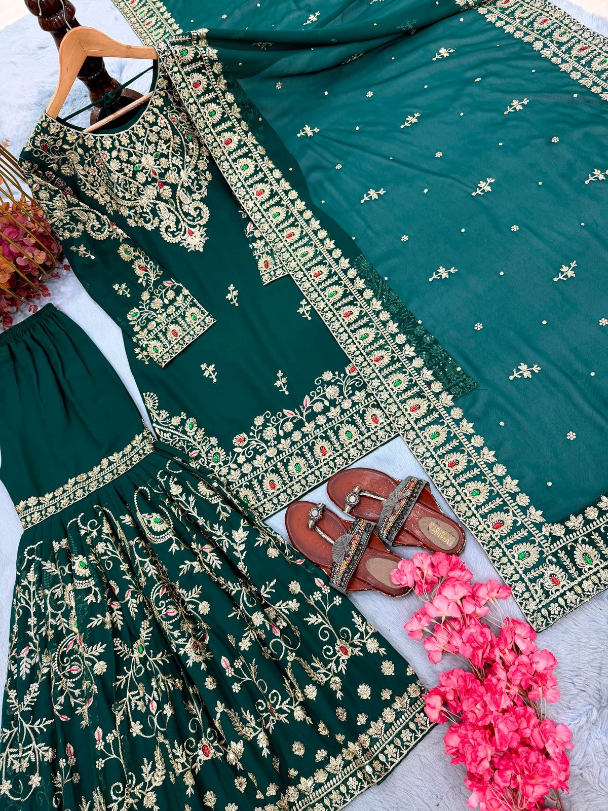 Faux Georgette Salwar Kameez, Cultural Wear for Women