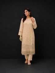 Golden Color Georgette Embroidery Work 2 Pc set, Cultural Wear for Women