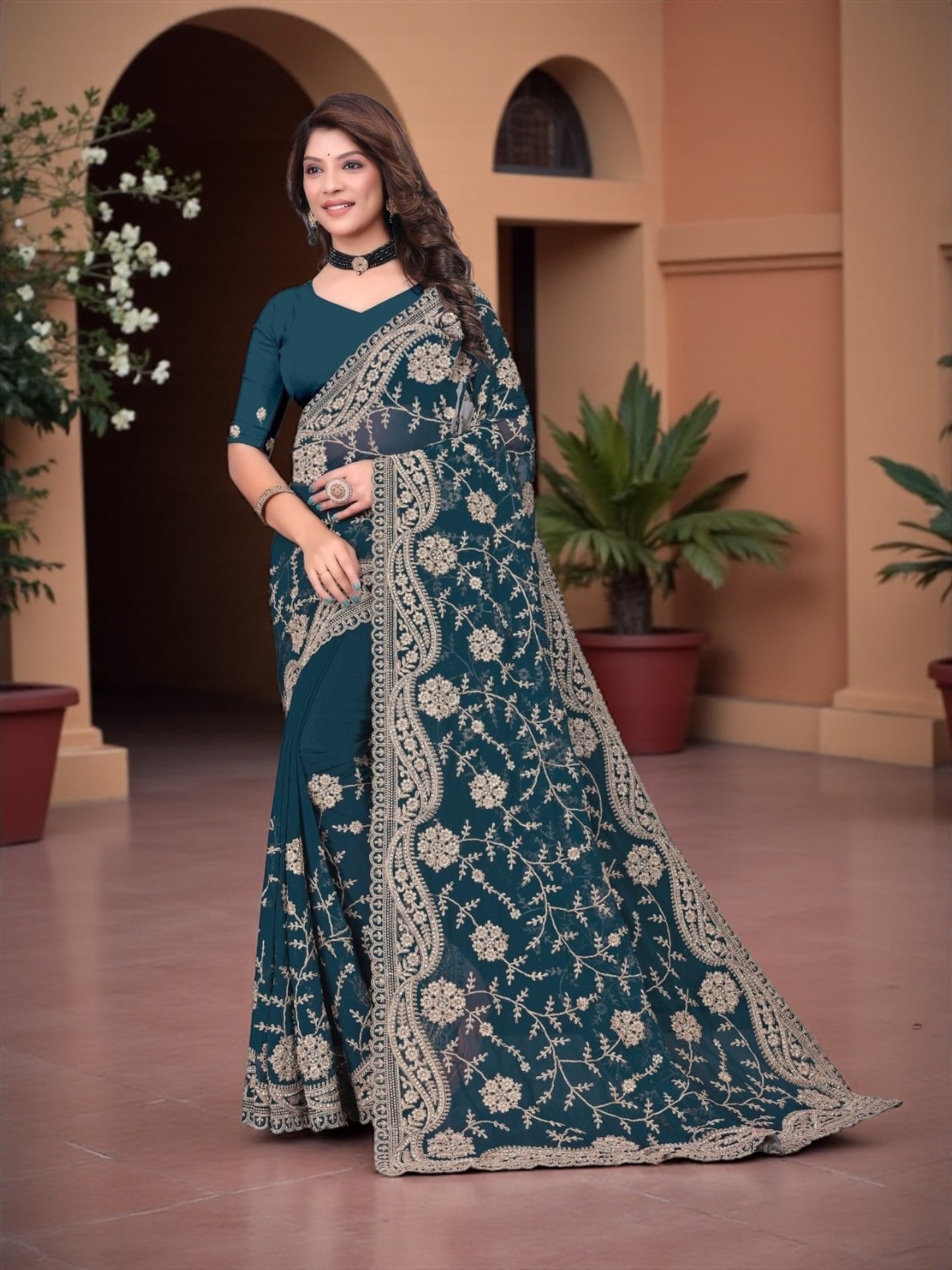 Georgette Traditional Saree, Cultural Wear for Women