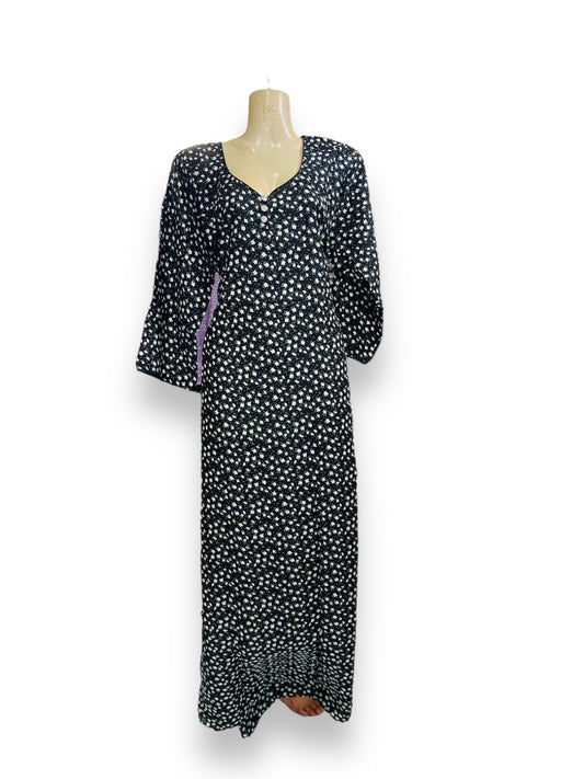 Linen Maxi Dress Set with Matching Dupatta - 126