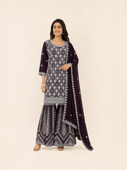 Purple, Traditional Designer Salwar Kameez Suit, Cultural Wear for Women, 223