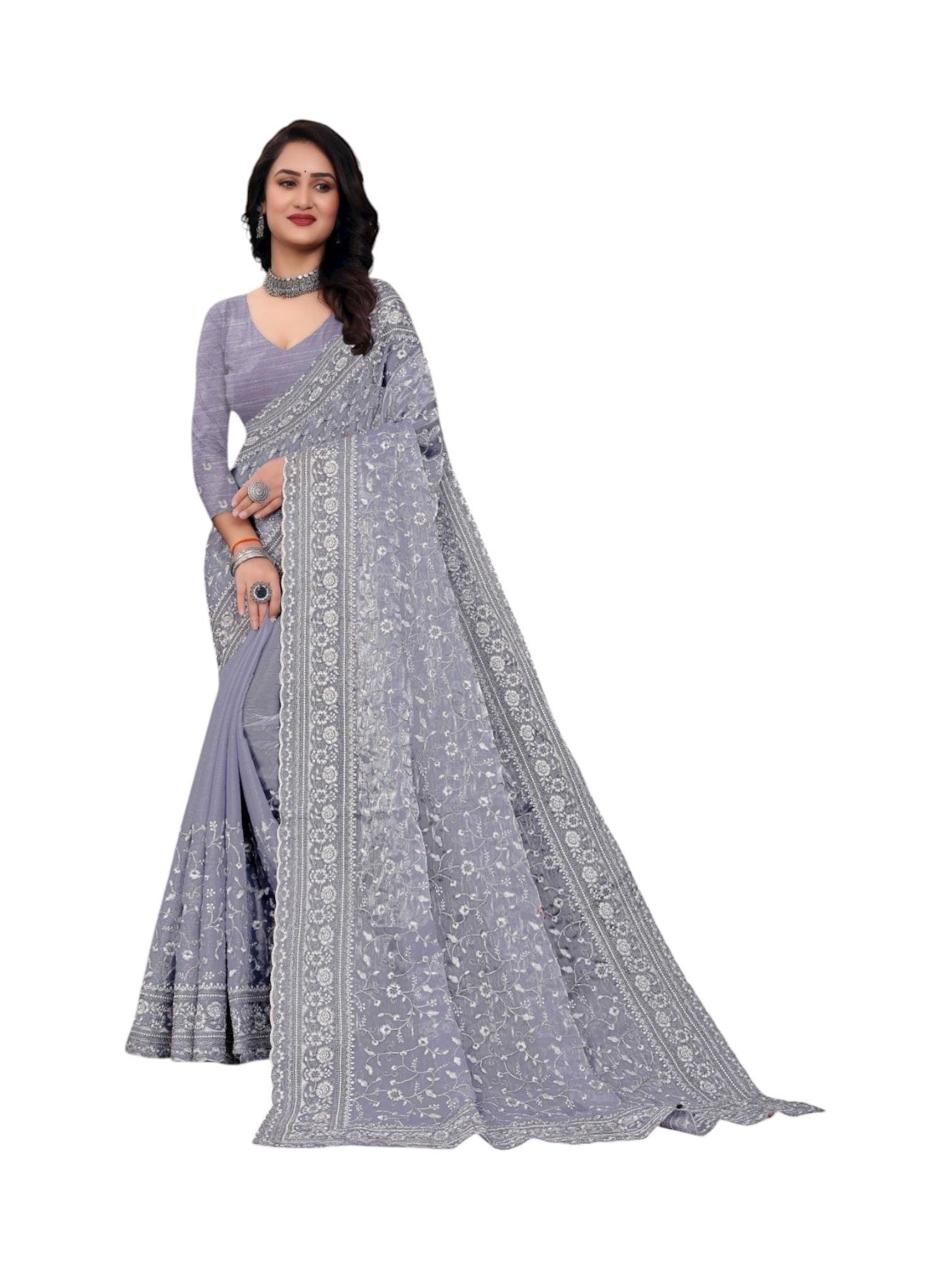 Elegant Burbury traditional saree by Saree Ghor Charlotte, showcasing intricate fabric and cultural design for women's wear.