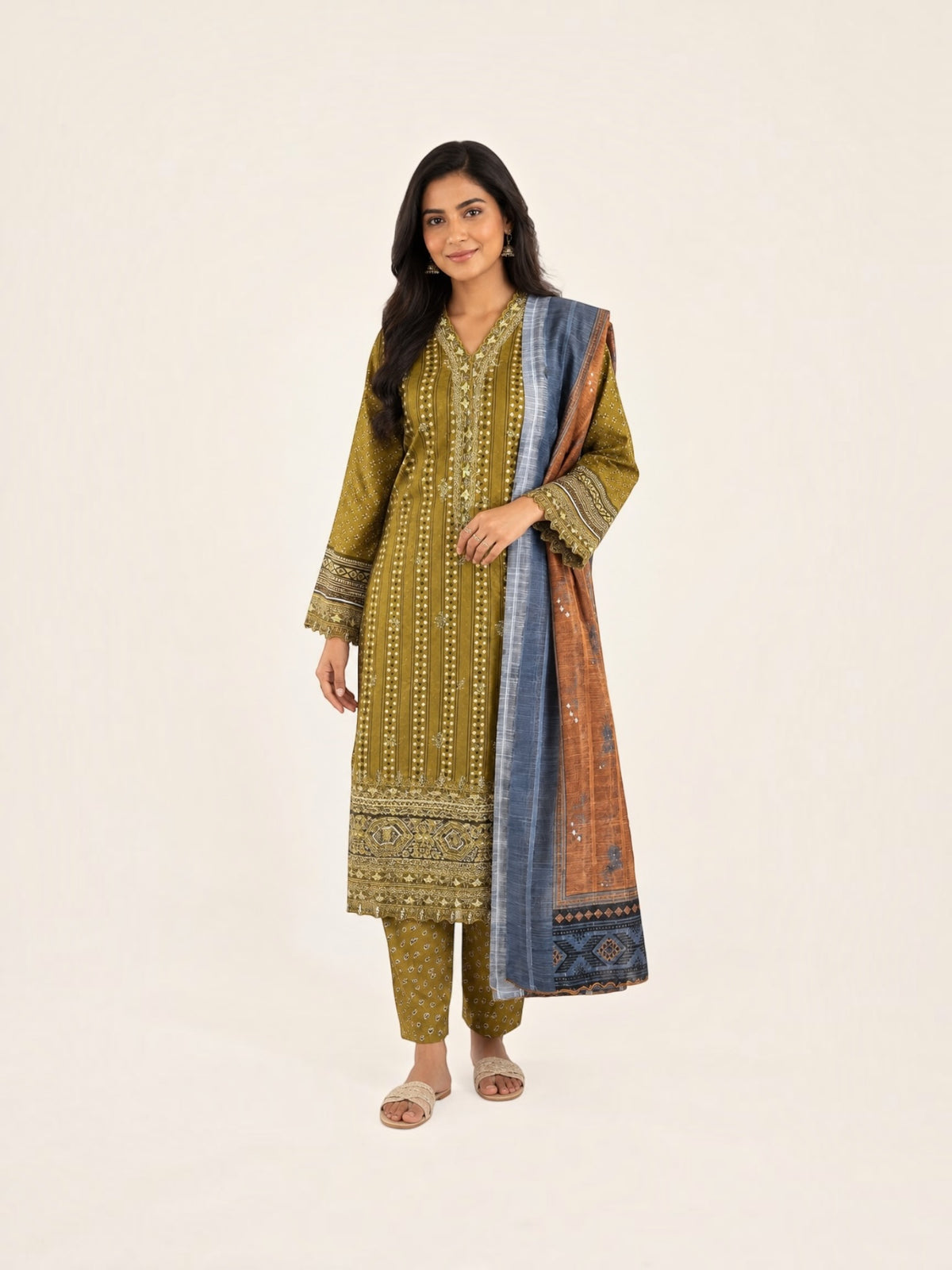Traditional Pakistani Salwar Kameez, Cultural Wear for Women,286