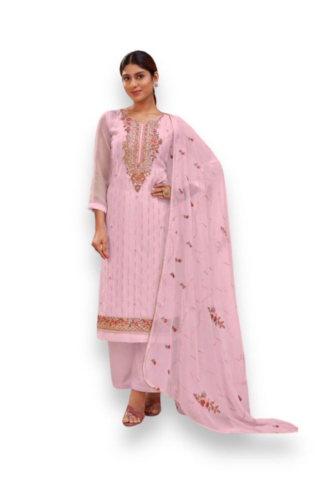 Pretty in Pink: Festive Wear Heavy Georgette Salwar Suit