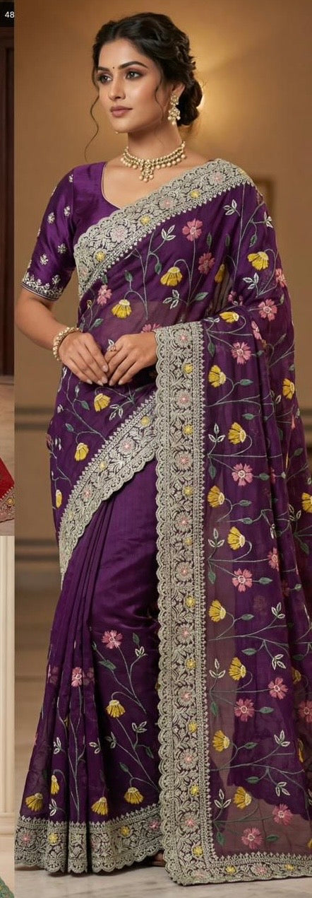 Crunchy Traditional Saree, Cultural Wear for Women