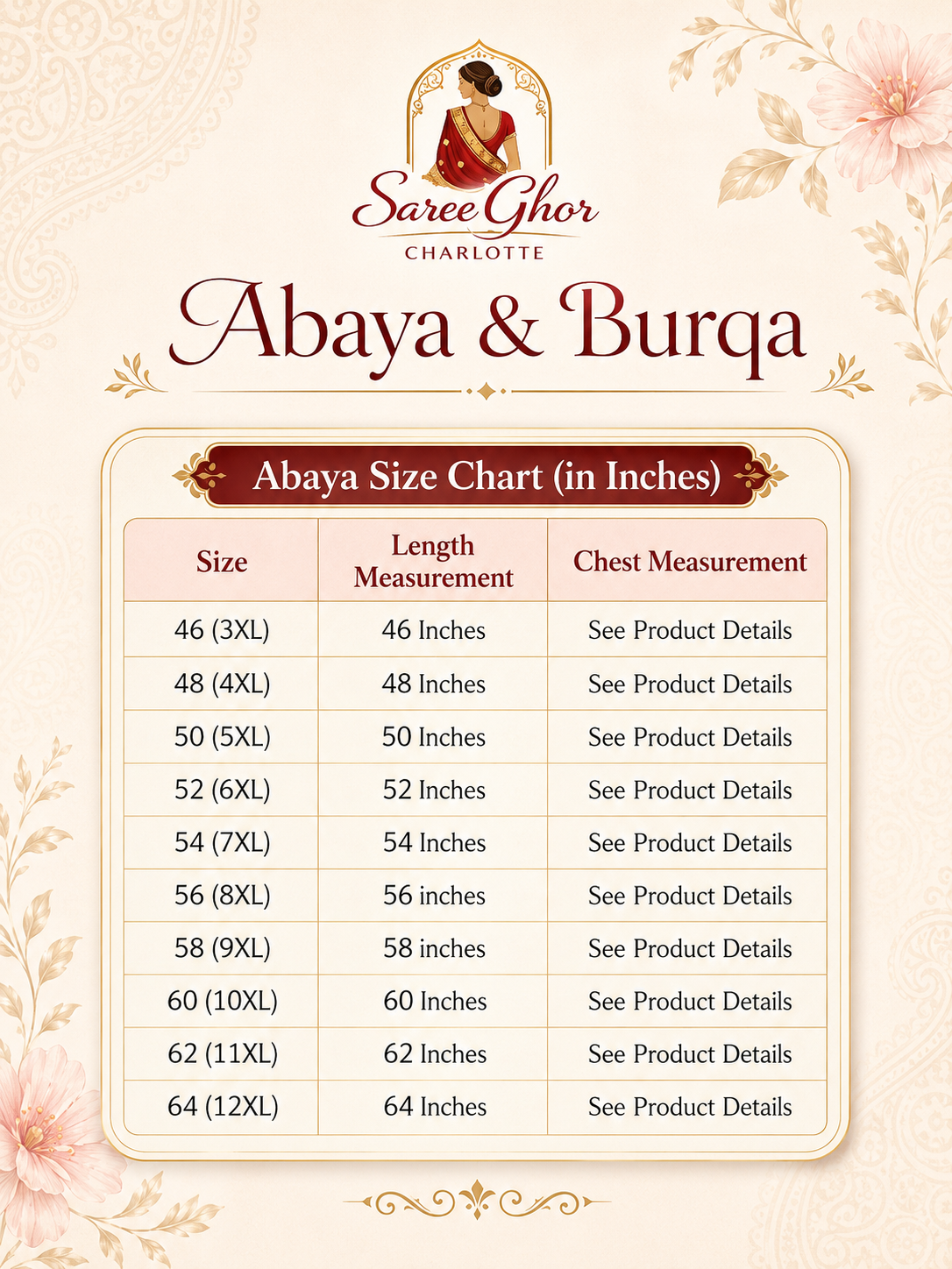 Women’s abaya burqa by Saree Ghor Charlotte, modest Islamic dress in black, full-length with flowing fabric and elegant design.