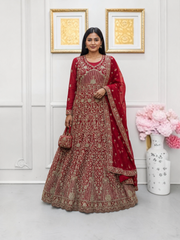 Faux Georgette Party Wear Gown with Purse, Cultural Wear for Women
